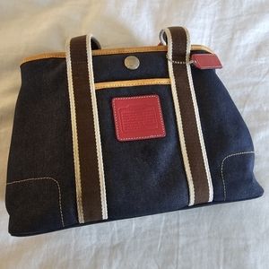 Coach small canvas jeans adjustable tote bag 12"W x 4.5" D x 7 3/4" H